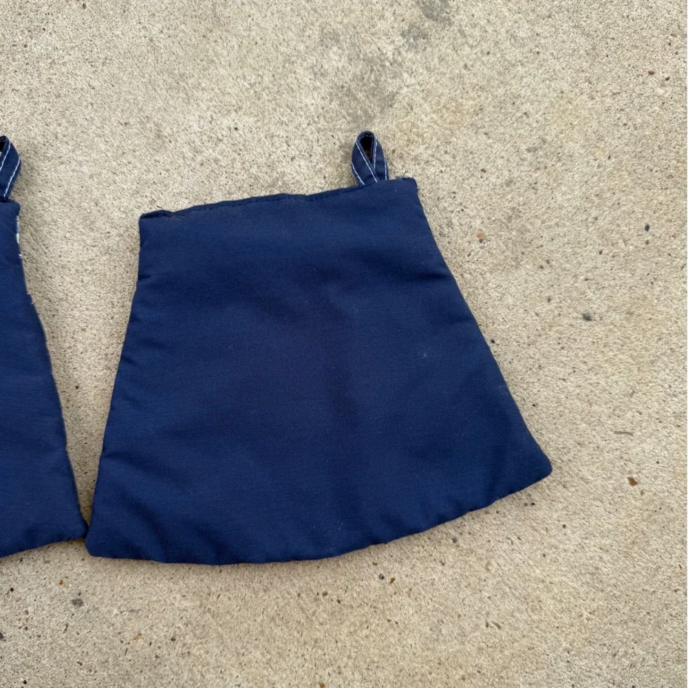 Vintage Handmade Pot Holders Set‎ Apron Pants Blue Floral Lace Country Cottage